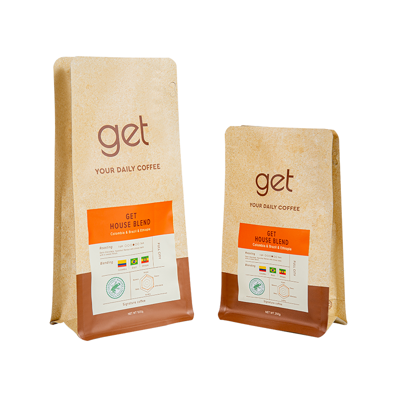 250 g-1 kg kaffepåse med åtta sidor 250 g-1 kg kaffepåse med åtta sidor